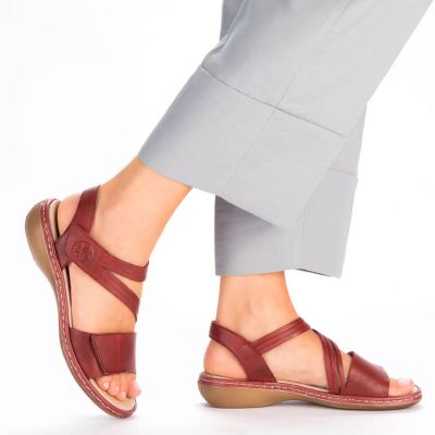 18. Rieker W RKR685 bequeme Ledersandalen rot