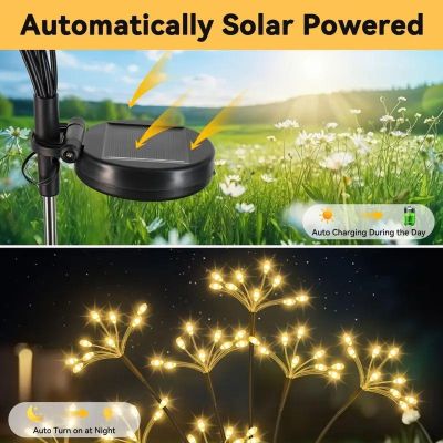 9. Solarlampe Löwenzahnbaum Feuerwerk 72 cm 60 LED