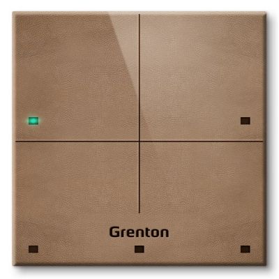 2. Grenton Touchpanel / 4 Touchfelder / TF-Bus / leichte Front aus Naturleder