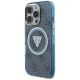 2. Guess IML Metal Glitter 4G Circle Triangle MagSafe Case für iPhone 16 Pro Max - Blau