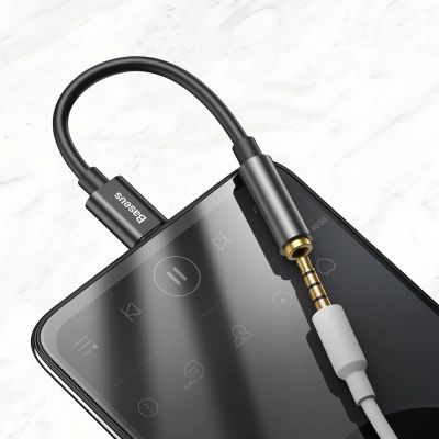 11. Baseus L54-Adapter für USB-C-Kopfhörer/Miniklinke 3,5 mm DAC 24 Bit 48 KHz – Schwarz