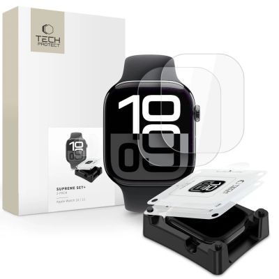 Tech-Protect Supreme Set 2er-Pack Hydrogelfolie für Apple Watch 10 46 mm – transparent