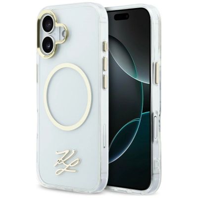 Karl Lagerfeld IML KL Script Logo MagSafe Hülle für iPhone 17 - Transparent