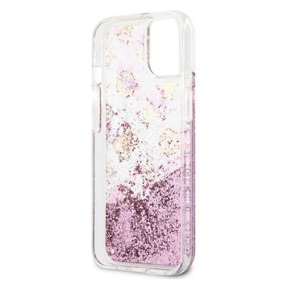 7. Guess GUHCP13SLGPEPI iPhone 13 mini 5.4" pink/pink Hardcase Peony Liquid Glitter