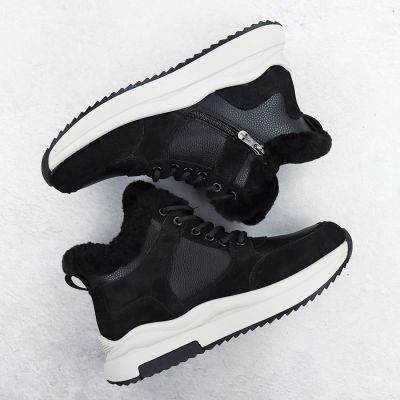 9. Schwarze Damen-Ankle-Boots aus Leder mit Plateausohle, Filippo DBT7240