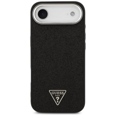 3. Guess Glitter Triangle Logo MagSafe Case für iPhone 17 Air - Schwarz