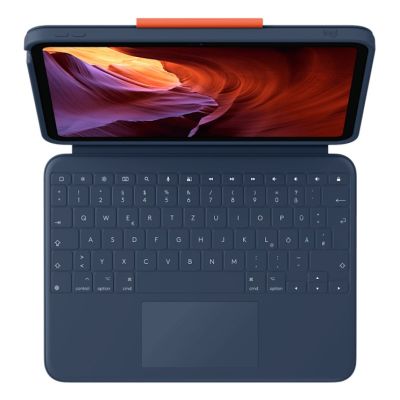 9. Logitech Rugged Combo 4 Touch QWERTZ Deutscher Smart Connector Blau