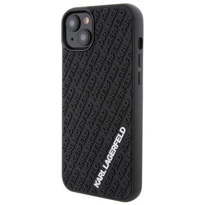 2. Karl Lagerfeld 3D Rubber Multi Logo Hülle für iPhone 15 Plus – Schwarz