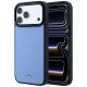 Mercedes Leder-Mesh-Hülle mit Bow Line MagSafe für iPhone 18 Pro / 17 Pro – Blau