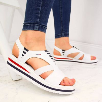 2. Rieker W V02Y5 Keilsandalette weiß 