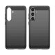 7. Hülle für Carbon Case Samsung Galaxy S24+ flexible Silikon-Carbon-Hülle - Schwarz