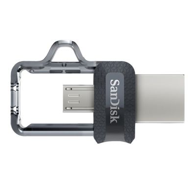 11. USB-Stick SanDisk ULTRA SDDD3-128G-G46 (128 GB; microUSB, USB 3.0; grau)