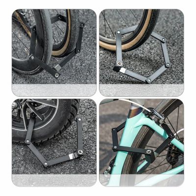 13. Rockbros 32140003001 Faltbares Fahrradschloss mit Schlüssel und Griff, 88 cm – Schwarz