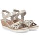 4. Goldene Keilsandalen aus Leder für Damen, Remonte by Rieker R6266-90