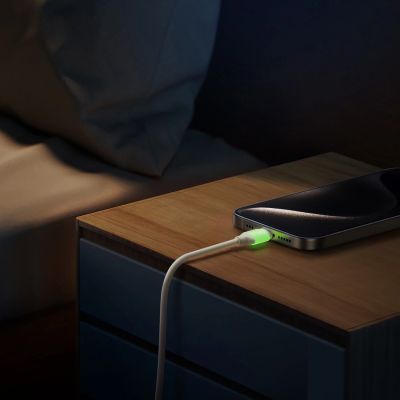 4. Joyroom S-A53 60W USB-C Kabel - USB-C mit fluoreszierender Spitze 1,2 m - beige