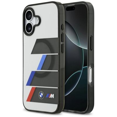 BMW M IML Metallknöpfe, dreifarbige Linien, MagSafe-Hülle für iPhone 17 - Grau