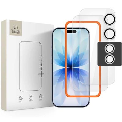 Tech-Protect Easy Set+ 3er-Pack Panzerglas für iPhone 17 - transparent