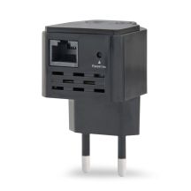 GEMBIRD WLAN-Repeater Mini WNP-RP300-03-BK B/G/N300 + RJ45-Buchse, für 230-V-Steckdose, Schwarz