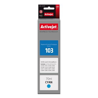 Activejet AE-103C Tintenflasche (Ersetzt Epson 103 C13T00S24A; Supreme; 70 ml; Blau)