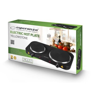 22. ESPERANZA Elektroherd Yellowstone 1500W + 1000W Schwarz EKH014K