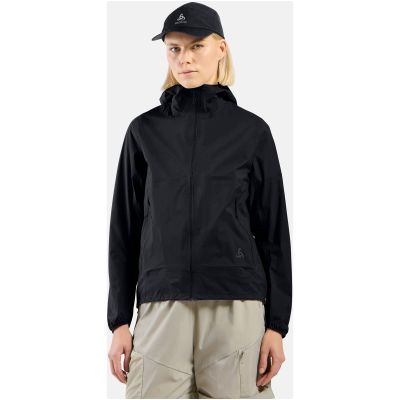 9. Damen-Regenjacke Odlo ESSENTIAL 2.5L WATERPROOF Jacket Hardshell, schwarz