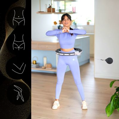 8. HHM15 HULA HOP SCHWARZ MIT MAGNET UND GEWICHT + HMS ZÄHLER