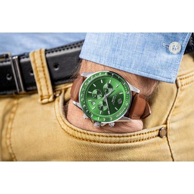 3. Giewont Herrenuhr Chronograph Saphirbraun Grün GW3520-A6