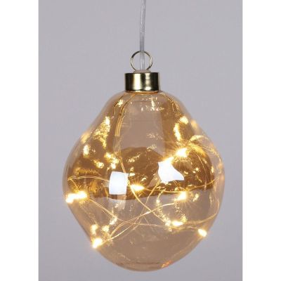 21. LED-Tropfenleuchte aus Glas, 10 cm, Gold