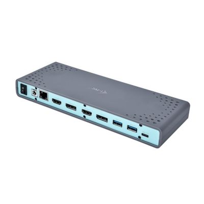 3. i-tec CADUAL4KDOCK Kabelgebundene Dockingstation USB 3.2 Gen 1 (3.1 Gen 1) Typ-C Schwarz, Türkis