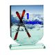 7. Glastrophäe mit LuxorJet-Farbdruck, Gravur, Farbfüllung und Etui
