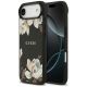 Guess Grained Flowers Classic Logo MagSafe Hülle für iPhone Air - Schwarz