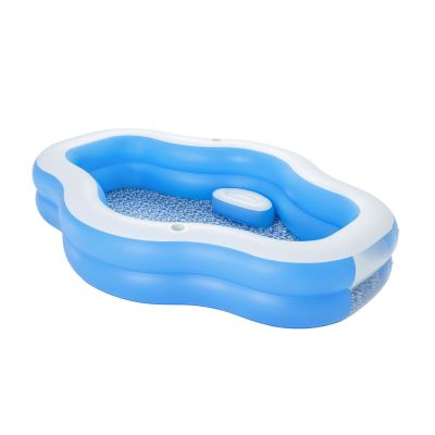 16. Bestway 54409 Aufstellpool, aufblasbarer Pool, oval, blau-weiß