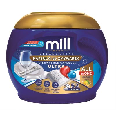 MILL CLEAN&SHINE Ultra Geschirrspülkapseln, 52 Stück, 3K.S.