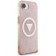 4. Guess IML Metal Glitter 4G Circle Triangle MagSafe Hülle für iPhone 16e - Pink