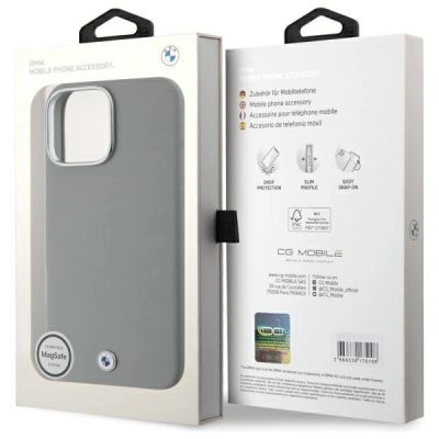 8. BMW-Logo-Metallhülle mit MagSafe-Funktion für iPhone 16 Pro Max – Grau