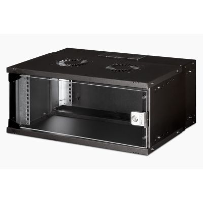 13. 19" 4HE Wand-Netzwerkschrank, SOHO PRO 240 x 540 x 400 mm, Glastür, schwarz, unmontiert, 60 kg