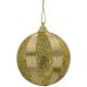 3. BRUCHSICHERE KUNSTSTOFF-KUGELN 8 CM GOLD 6 STÜCK STRIPES MICA