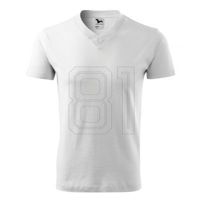 4. Malfini V-Ausschnitt T-Shirt M MLI-10200 weiß