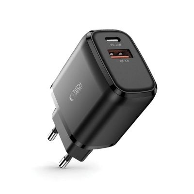 2. Tech-Protect C20W USB-C PD 20W / USB-A QC 3.0 Netzwerkladegerät – Schwarz