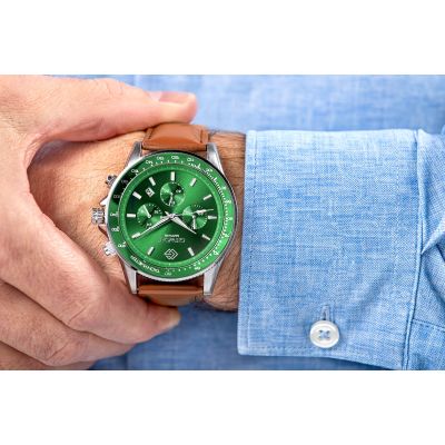 4. Giewont Herrenuhr Chronograph Saphirbraun Grün GW3520-A6