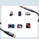 11. Joyroom Audio Transfer Series SY-A07 Miniklinke 3,5 mm / USB-C-Kabel 1,2 m – Schwarz