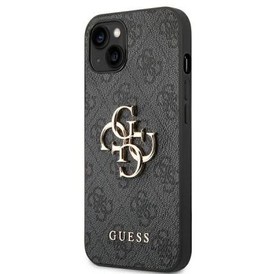2. Guess 4G Hülle mit großem Metalllogo für iPhone 14 / 15 Plus – Grau