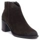 Damen-Ankle-Boots aus Leder mit Blockabsatz, Wildleder, Schokoladenbraun, Campbell JE19473