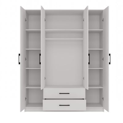 3. ROMANA KLEIDERSCHRANK 160X205 WEISS OHNE SPIEGEL