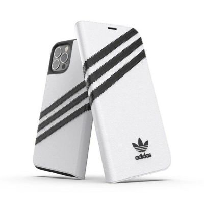 Adidas OR Booklet Case PU für iPhone 12 / 12 Pro 6.1" - weiß und schwarz