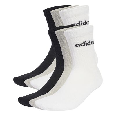 Adidas Linear Crew Socken, gepolstert, 6 Stück, JL6095