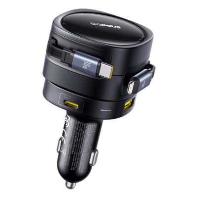 6. Baseus Enjoyment Max 90W Autoladegerät 2x USB-C + USB-C und Lightning Kabel - Schwarz