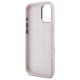 7. Guess Silikon Script Metal Logo & Frame Hülle für iPhone 16 – Rosa