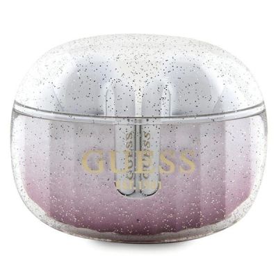 Guess Glitter Gradient TWS Bluetooth-Kopfhörer + Dockingstation – Pink