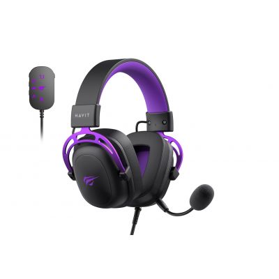 2. Havit H2002+U Gaming-Kopfhörer (Schwarz und Lila)